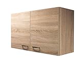 Flex-Well Küchen-Hängeschrank HERNE - Oberschrank - 2-türig - Breite 100 cm - Eiche Sonoma