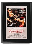 HWC Trading A3 FR Bloodsport Der Cast Jean-Claude Van Damme Geschenke Printed Poster Autogramm Bild für Film-Memorabilia Fans Signed - A3 Eingerahmt