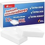 RSW24 12 Stück Schmutzradierer | Made in Germany | Premium XXL EXTRA Groß - 125x65x30mm - Schmutz mit dem Wunderschwamm wegradieren, der ideale Reinigungsschwamm