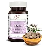 Baldrian Tabletten à 850mg (Valeriana officinalis, Echter Baldrian), 110 Tabletten, Premium Qualität, Hergestellt in Österreich, Tabletten statt Kapseln, Vegan