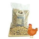 R&M Hühnerfutter 4,5 KG I Premium Körnerfutter mit Extra Sonnenblumenkernen I Geeignet für alle Geflügelarten I 100% Naturprodukt I Vegan & Gentechnikfrei I Zuckerfrei I Mit Muschelkalk