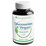 Glucosamin 4 Vegan 620mg pro Kapsel - Vier vegane Inhaltsstoffe in einem zum Wohlbefinden: Glucosamin, Chondroitin, MSM (Methylsulfonylmethan) und Acerola-Vitamin C - 90 Kapseln