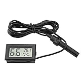 Mini Thermometer Hygrometer eingebettetes digitales LCD Temperatur Feuchtemessgerät mit externem Messfühler für Inkubatoren Brutapparate Reptilienbehälter Aquarium(-50 °C ~70 °C)