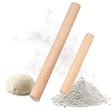 2 Stück Teigroller Buchenholz - Nudelholz Holz, Teigroller Holz Klein, Umweltfreundliches Französisches Nudelrolle Holzteigroller, Rolling Pin für Pizza, Fondant, Kuchen, Kekse