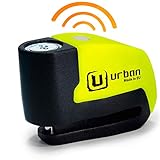 URBAN UR6 Bremsscheibenschloss mit Alarm 120dB Warnfunktion, Bremsscheibenschloss Motorrad E Roller Schloss E Scooter Schloss Fahrradschloss mit Alarm, Diebstahlsicherung Motorrad, ø 6mm, Universal