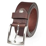 LINDENMANN Leder-Gürtel Herren 40 mm breit, Gürtel Herren Vollledergürtel aus Büffelleder braun, Größe/Size:110