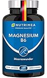 MAGNESIUM MARE® + Vitamin B6 | Natürliche Magnesiumquelle aus dem Meer | ELEMENTARES reines Magnesium aus Magnesiumoxid | Pulver Kapseln Hochdosiert 100% VEGAN