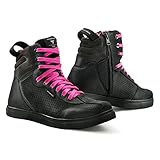 SHIMA Rebel Lady, Motorradschuhe Urban Damen Motorradstiefel Stadt Sneakers Fluo Schwarz (36-40, Schwarz), Größe 38