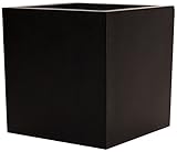 Pflanzkübel, Blumenkübel Fiberglas quadratisch 80x80x80cm elegant schwarz-matt.