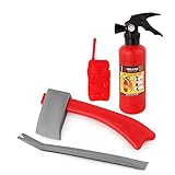 Kinder Feuerwehrmann Spielzeug ,Feuerwehr-Zubehör, Fire Fighter Feuerlöscher Feuerwehr Set mit Feuerwehrmann Kostüm ,Feuerlöscher Wasserpistole, Axt und Feuerwehrhelm,Spielzeug für Kinder ab 3 Jahren