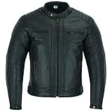 TEXPEED Motorrad lederjacke herren mit protektoren - Schwarz Winter/Sommer Gesteppt echtleder Bikerjacke - Motorrad mit original biker CE rüstung gepanzert (EN 1621-1) Schutz L