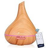 Diffuserlove Diffuser Luftbefeuchter Aroma Diffuser 500ML Ultraschall Luftbefeuchter Trag usor Cool Mist Humidifier mit Fernbedienung