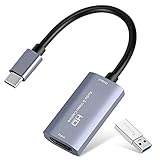 Videoaufnahmekarte, USB 3.0 HDMI auf USB C Audio Capture Card, 4K 1080P60 Capture mit Typ-C Adaptergeräten für Gaming Live Streaming Video Recorder, kompatibel mit Windows Mac OS System usw