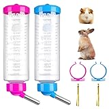 Trinkflasche Kaninchen Hamster 2 Stück Trinkflasche Hasentränke Trinkflasche Kaninchentränke 250ml Nagertränke Kleintiertränke Hasenflasche mit Halterung für Hasen Meerschweinchen Nager