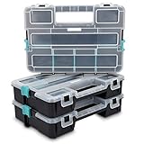 Navaris Kleinteile Organizer XL - Profi Sortierkasten dreistöckig 31,5x22,5x19,8cm - Verstellbare Fächer - Schrauben Sortimentskasten Box leer ohne Zubehör