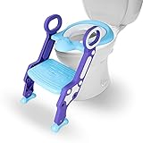 BALLSHOP Toilettentrainer mit Treppe Lerntöpfchen Höhenverstellbar Toilettensitz Kinder Baby WC-Sitz Blau