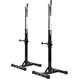 GORILLA SPORTS® Langhantelablage - Höhenverstellbar, 52 x 53 x 105-172 cm, bis 400 kg Belastbar, aus Stahl - Hantelständer, Kniebeugenständer, Squat Rack, Langhantelständer, Hantelablage