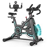 Dripex Heimtrainer Fahrrad magnetisch, Indoor Cycling Bike mit LCD-Monitor, Herzfrequenzsensor, iPad-Halterung, Belastbarkeit 150 kg Fitnessbike Zuhause