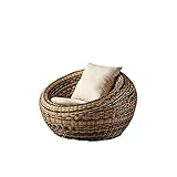 DGHJK 3-teiliges Patio-Set Korbmöbel-Sets für den Außenbereich Modernes Bistro-Set Rattan-Stuhl-Gesprächssets, natürliche Achatrebe, Massivholzrahmen, hochelastisches Baumwollkissen, bequem