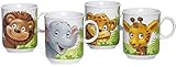 Ritzenhoff & Breker Kinderbecher-Set Dschungeltiere, 4-teilig, je 250 ml, Porzellan, Bunt