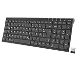 iClever 2.4G Tastatur Kabellos, Deutsches Layout, Aluminium Lightweight Slim Wireless Keyboard, QWERTZ Layout, für Computer/Desktop/PC/Laptop/Oberfläsche/Smart TV und Windows 10/8/7/Vista/XP