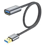 SUNGUY USB Verlängerung Kabel, 0.5M USB 3.0 Verlängerungskabel 5Gbps Superschnelle, Kurz USB A Stecker auf A Buchse Verlängerung für Kartenlesegerät,Tastatur, Drucker, Scanner, Kamera usw - Grau