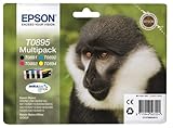 Epson Original T0895 Affe, wisch- und wasserfeste Tinte (Multipack, 4-farbig) (CYMK)