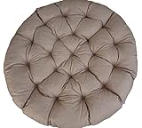 TBA Papasansessel Kissen, Polster Bodenkissen für Schwenksessel, Rund Papasan Sessel, Polyrattan Sessel - Durchmesser 130 cm und Kissenstärke 10-12cm (Beige)