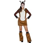 Mottoland Damen Kostüm Tier REH Kleid Rehkitz braun Haarreif Fasching Karneval (42/44)