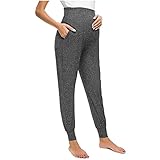 Damen Gefüttert Umstandshosen Lang mit Taschen und Streifen für Schwangerschaft Sporthose Schwangerschaftshosen Bauchband für Yoga Running S-XXL Winter-Umstandsleggings mit Fleece Warme Leggings