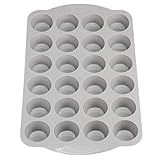 Backefix KOMFORT Mini Muffinform Silikon klein mit 24 großen Mulden je 5,5x3,5cm und 3cm hoch | antihaftende mini Muffins Backform Silikon | 24er Muffinform Mini, BPA frei, spülmaschinenfest