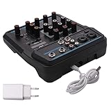 Pmkvgdy Audio Mixer 4-Kanal USB Audio Interface Audio Mixer, DJ Klang Controller Interface mit USB, Sound Karte für PC Aufnahme