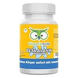 Beta Alanin Kapseln - 500mg - Qualität aus Deutschland - ohne Zusätze - laborgeprüft - vegan - kleine Kapseln statt Tabletten - Carnosin Booster für Training & Muskelaufbau - Vitamineule®