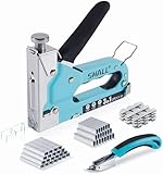 SHALL Handtacker Set, 3 in 1 Leistungsstarker Holztacker mit 3000 Klammern, Regulierbarer Schusskraft, TÜV GS Geprüft, Tackerpistole für Tischlerei, Dekoration, Kabelbefestigung, Inkl Klammerentferner