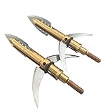 ZSHJG 6pcs Pfeilspitzen Jagdspitzen für Bogen 100Grain Bogenschießen Scharfen Klingen Jagdspitzen Broadheads zum Pfeil und Bogen