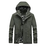 CNVSplYX Herren-Jacken Herren Arbeitsjacke Frühling Herbst Jacke Oberteile,Armeegrün,2XL