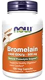 Now Foods Bromelain, 2400 GDU/g, 500mg, 120 vegane Kapseln, Laborgeprüft, Sojafrei, Glutenfrei, Vegetarisch