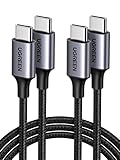 UGREEN USB C auf USB C Kabel 2 Stück 60W, PD 3.0 QC 4.0/4.0+ USB C Ladekabel 2 Pack kompatibel mit Galaxy S22 Ultra S21 S20 A53 A52s MacBook Air iPad Pro 12.9 iPad Mini 6 iPad Air 5 Tab S8 usw. (2M)