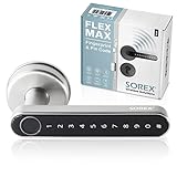 SOREX FLEX MAX Elektronisches Türschloss Fingerabdruck & Code, Schloss mit Bluetooth App Steuerbar, Smart Lock Türklinke