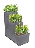 XL Kübel Pflanzkübel Treppentopf 60cm Blumentreppe Blumen Kübel Topf Beton Optik