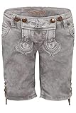 Hangowear Unisex - Kinder Kinder Jeansshort in Lederhosenoptik hellgrau, HELLGRAU, 146/152