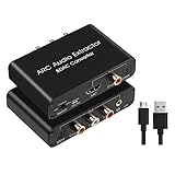 FORU DAC Audio Converter ARC Audio Extractor -Kompatibel Optisch SPDIF Koaxial zu Analog 3,5 Mm Digital zu Analog