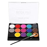 Gesicht Körper Malerei Kits 15 Farben Body Painting Gesichtsfarbe Kit Professionelle Schminkpalette Schminkfarben Kinderschminke Set mit Pinsel für Kinder Erwachsene,Halloween,Party,Colsplay Bedarf