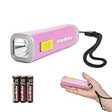 EverBrite Mini LED Taschenlampe mit Kordel bunt klein rosa lila, Kindertaschenlampe 1W mit 3 AAA Batterien, für Kinder, Mädchen, Geburtstagsgeschenk