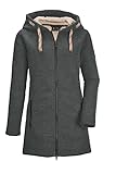 G.I.G.A. DX Damen Casual Strickfleeceparka/ Fleecejacke mit Kapuze - GW 54 WMN KNTFLC PRK, dunkel blaugrün, 36, 37640-000