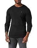 Tommy Jeans Herren Original Rib Langarmshirt, Schwarz (Tommy Black 078), M EU