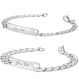 BAVELA | Personalisierbare Armbänder | Edelstahl Armband mit Wunschgravur | Partnerarmband für Paare | Pärchen Armband