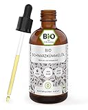 Bio Schwarzkümmelöl für Hunde 100ml - Kaltgepresst aus kontrolliert biologischem Anbau, DE-ÖKO-060, 100ml Tropfflasche – mit Vitamin C und Omega 3 6