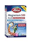 Abtei Magnesium 500 Plus Extra-Vital-Depot - für Muskeln, Nerven und Herz - hochdosiert mit 500 mg Magnesium und dem gesamten Vitamin B-Komplex - 1 x 42 Tabletten – vegan