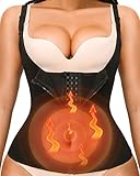 YADIFEN Unterbrust Korsett Damen Waist Trainer Figurformend Shaping Bodysuit Sport Unterbrust Abnehmen Gewichtsverlust Gürtel-Schwarz-Größe XL